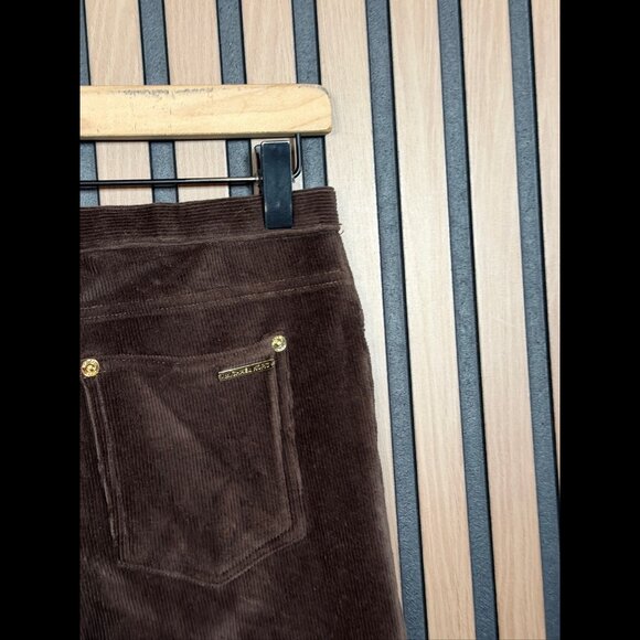 Michael Kors Pants Small Womens Brown Pull On Corduroy Stretch Skinny - Picture 8 of 10